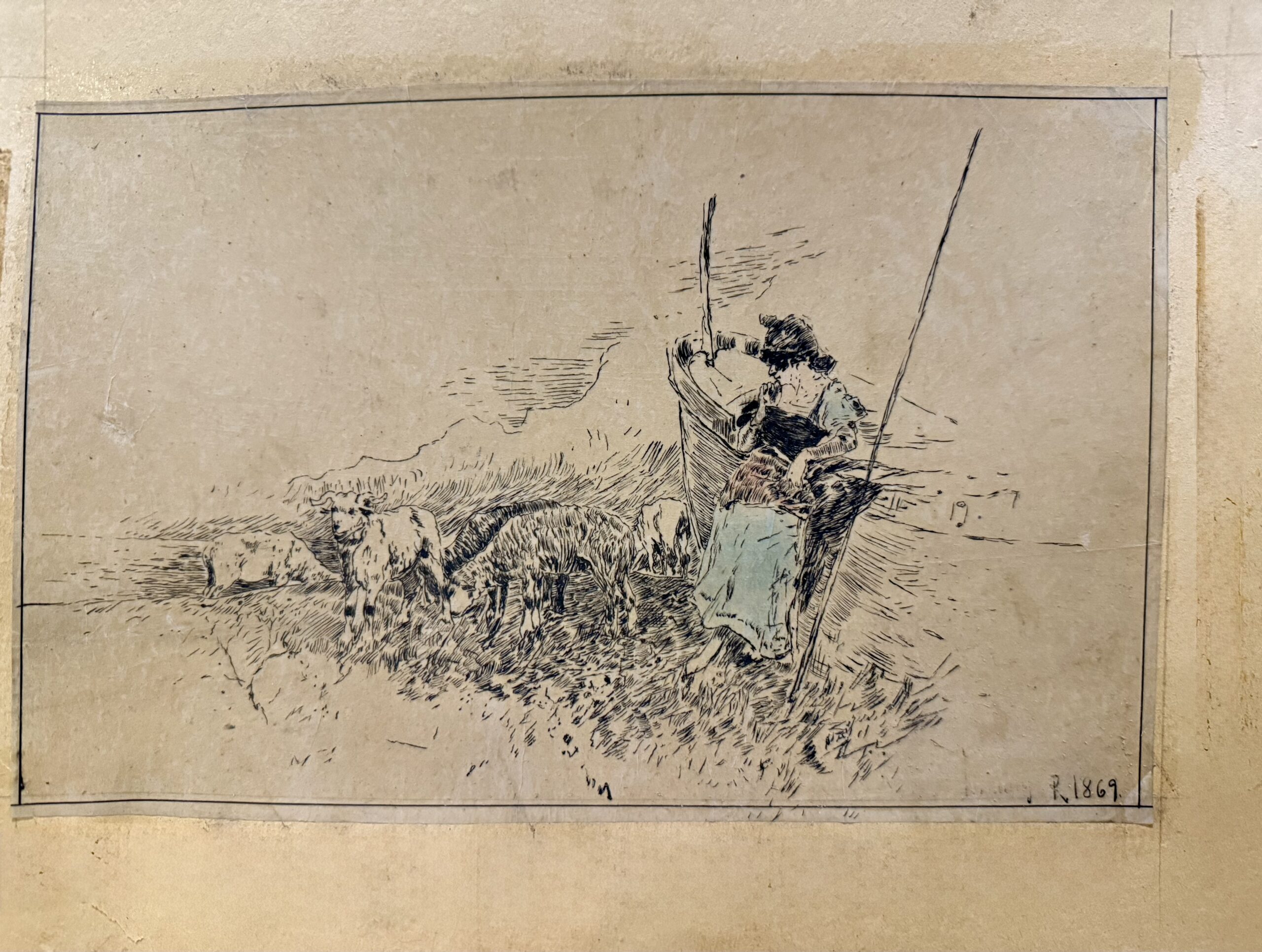 La cabrera - plumilla iluminada - Mariano Fortuny y Marsal (1838-1874).