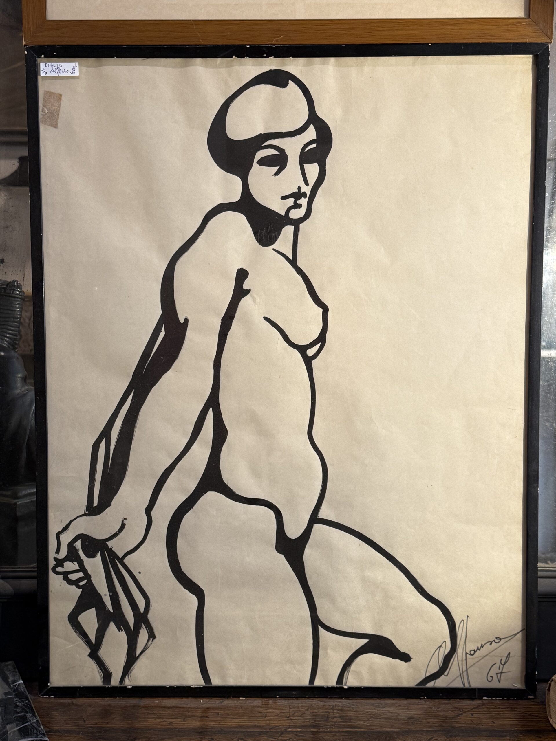 Alfonso Pérez Plaza - dibujo firmado y fechado