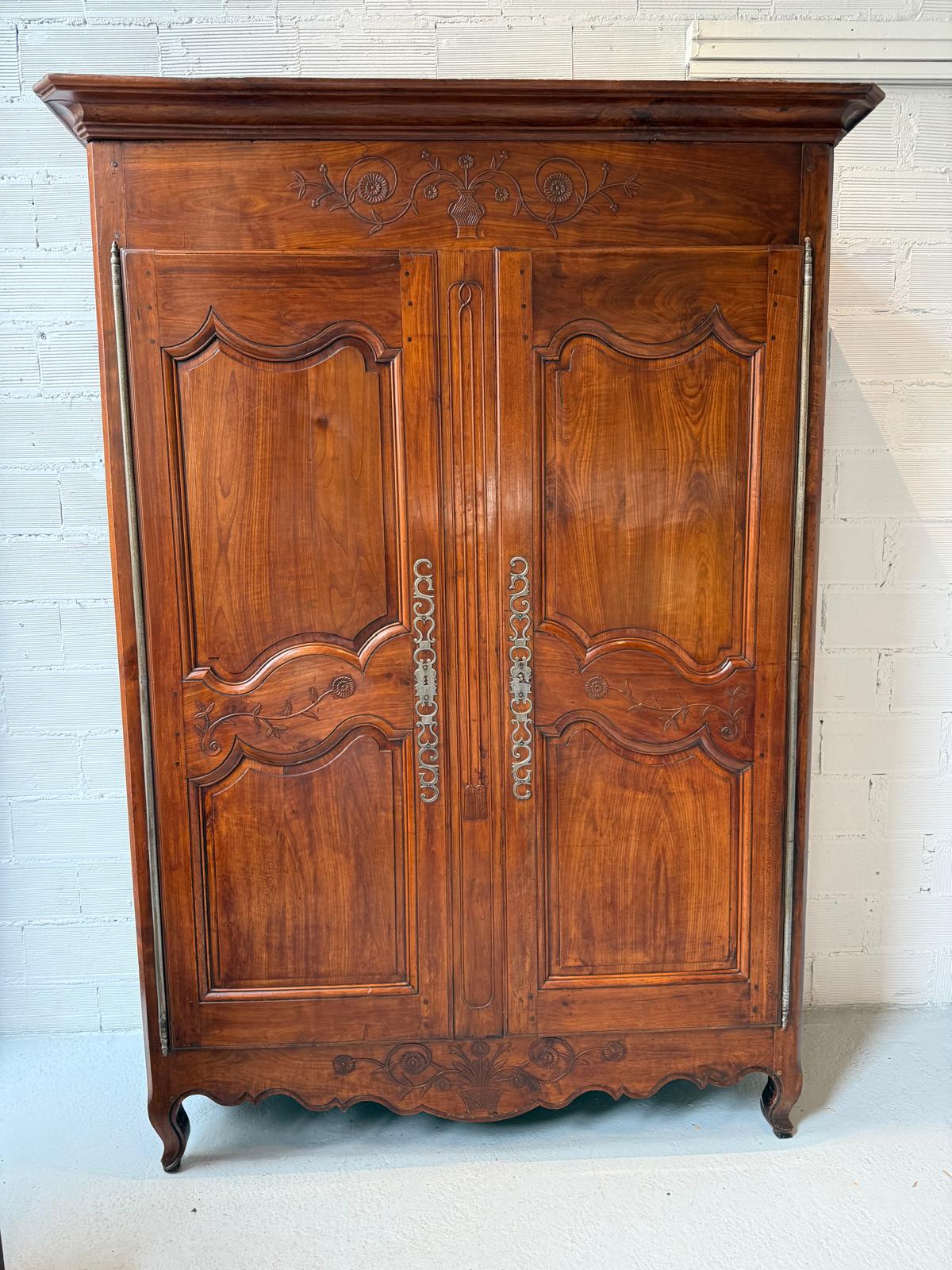 18th-century Provençal cherrywood wardrobe