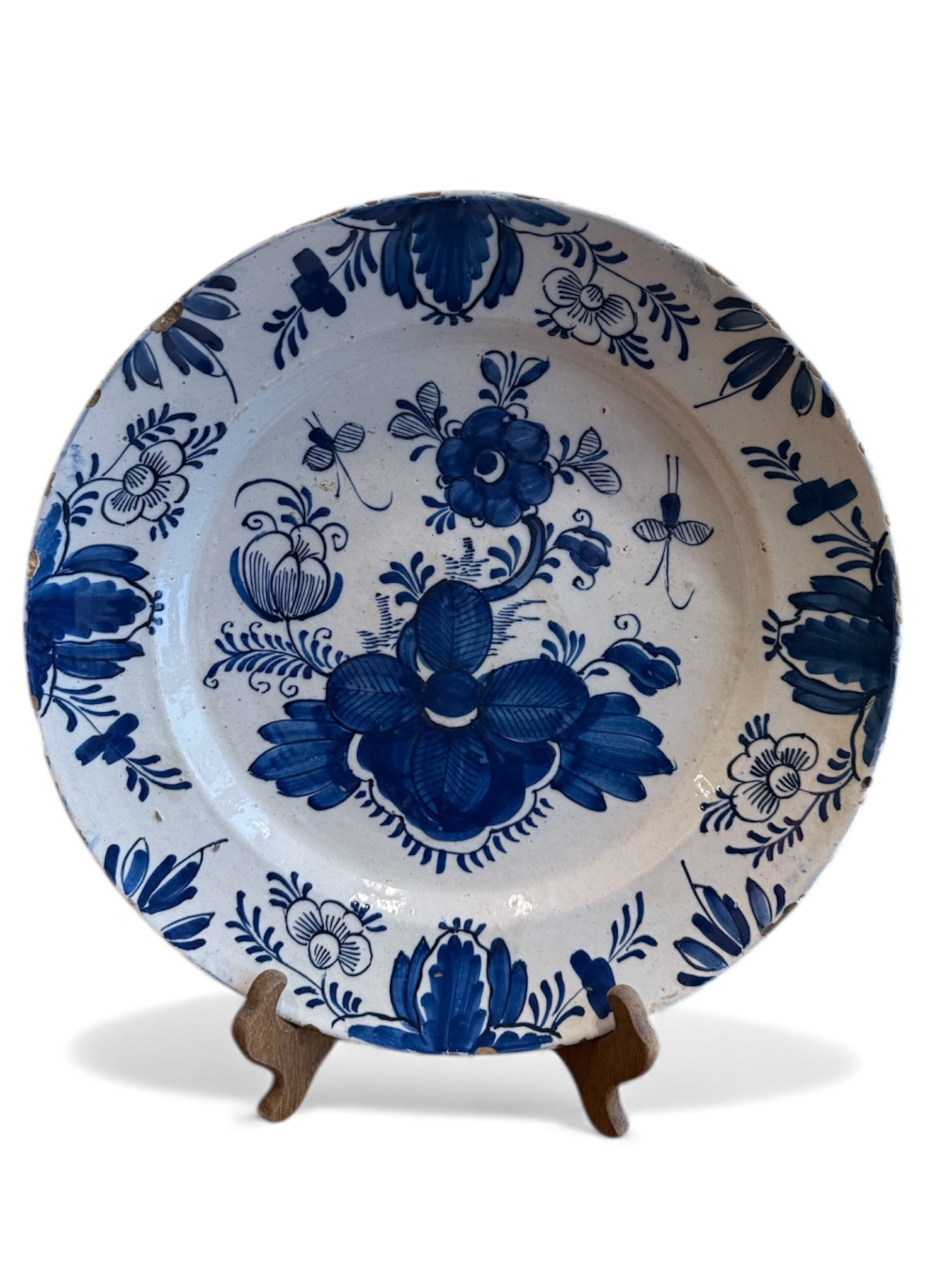 Delft - Plato chinoiserie azul y blanco - Siglo XVIII