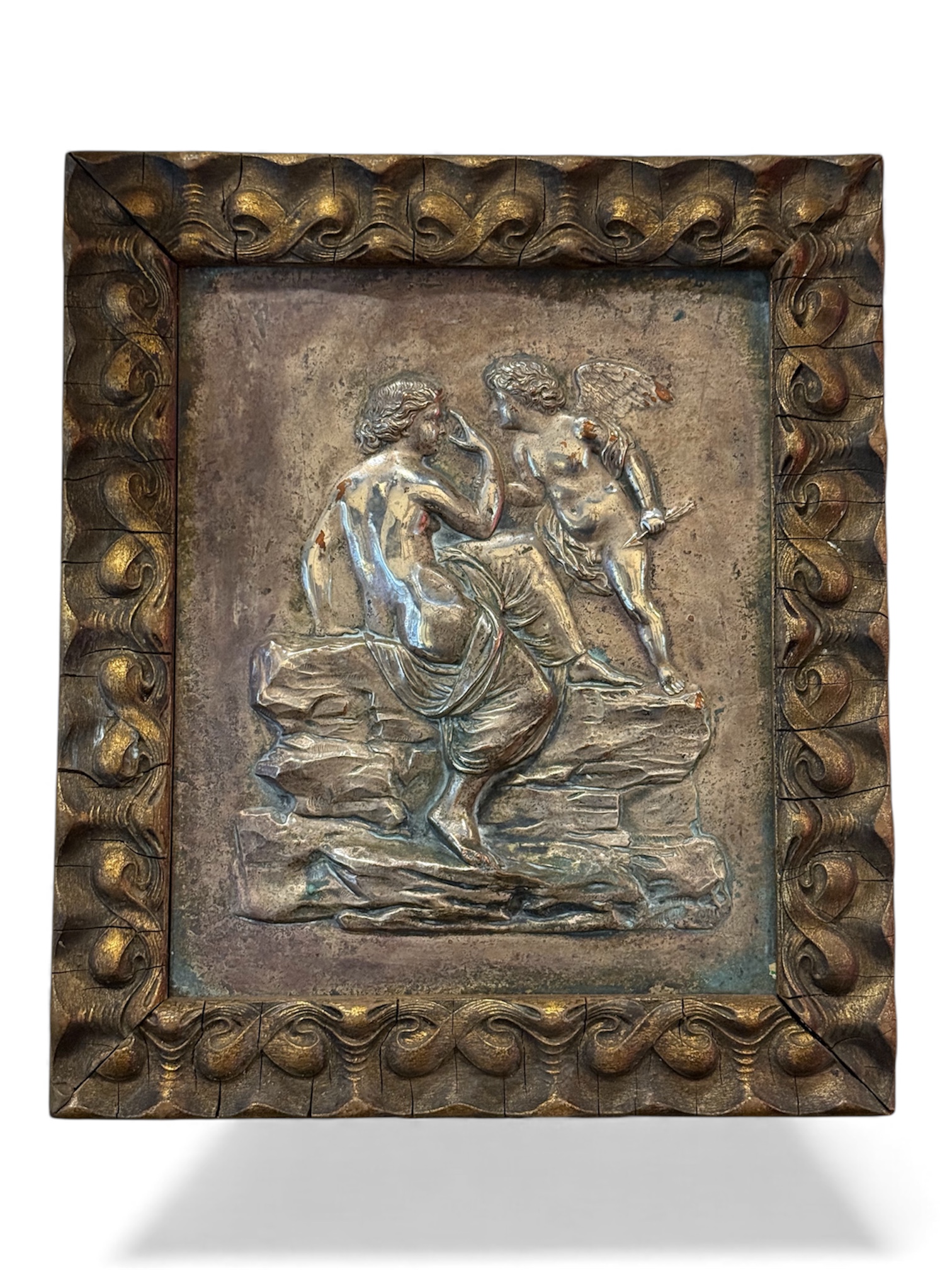 Venus y Cupido - Cobre parcialmente plateado siglo XIX