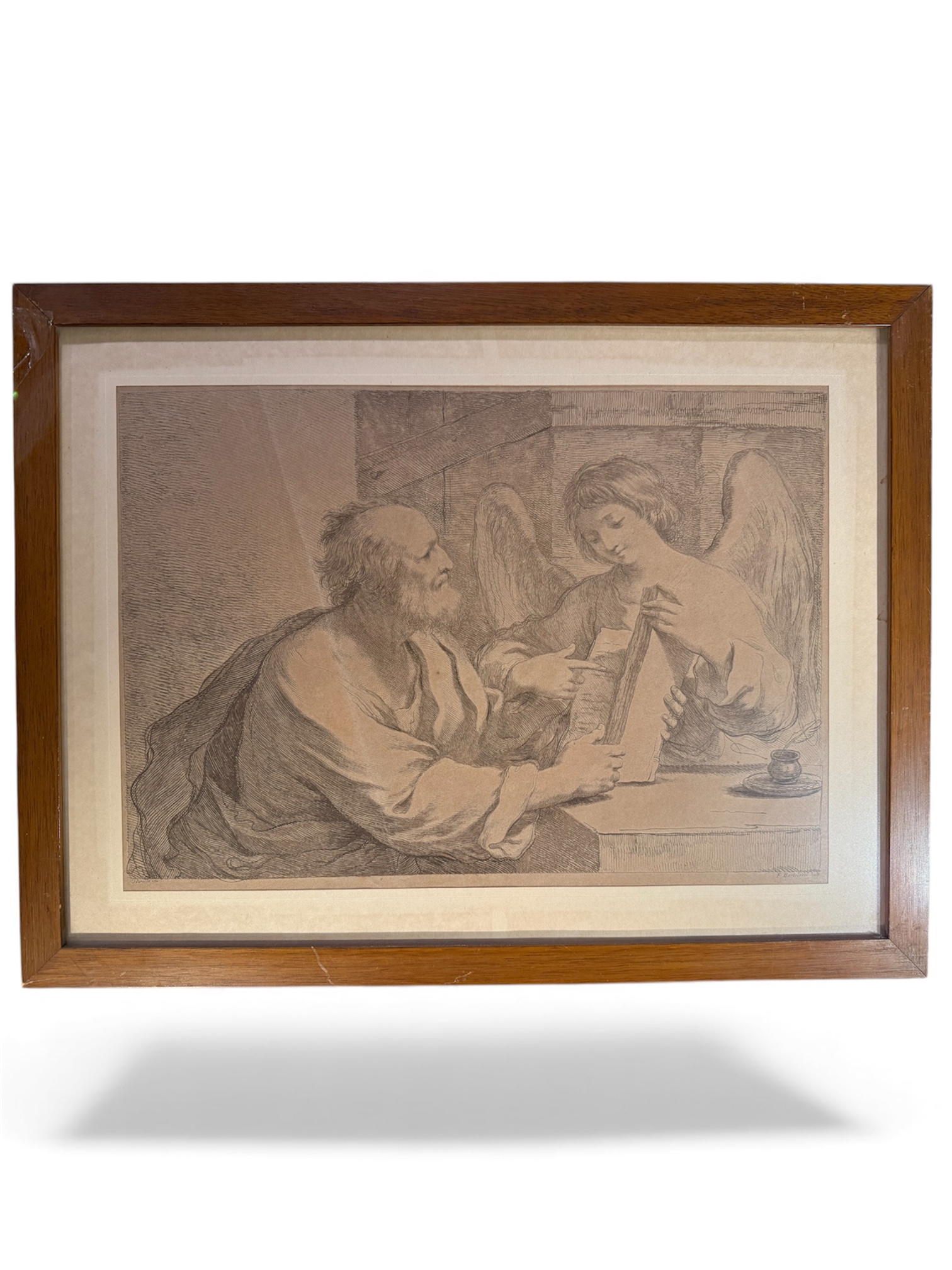Francesco Bartolozzi - San Mateo y el ángel, grabado