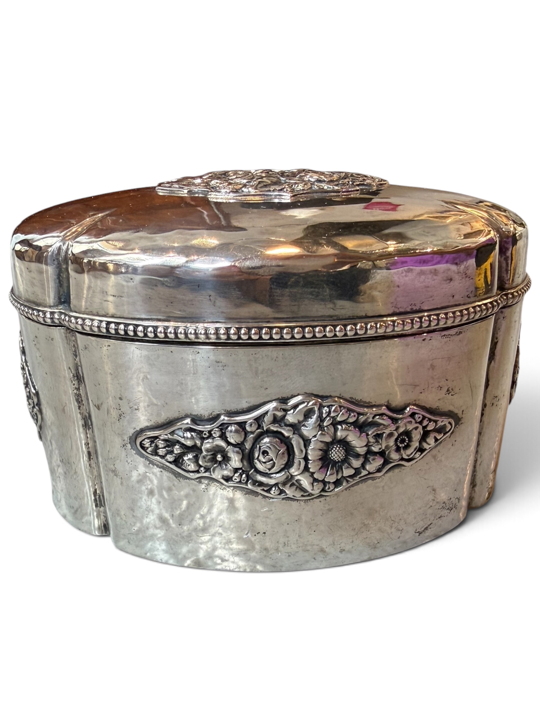 Alhajero Antiguo de Plata Maciza 800 – J. Baltensperger (Zúrich) – Interior en Oro (Vermeil) – 285g