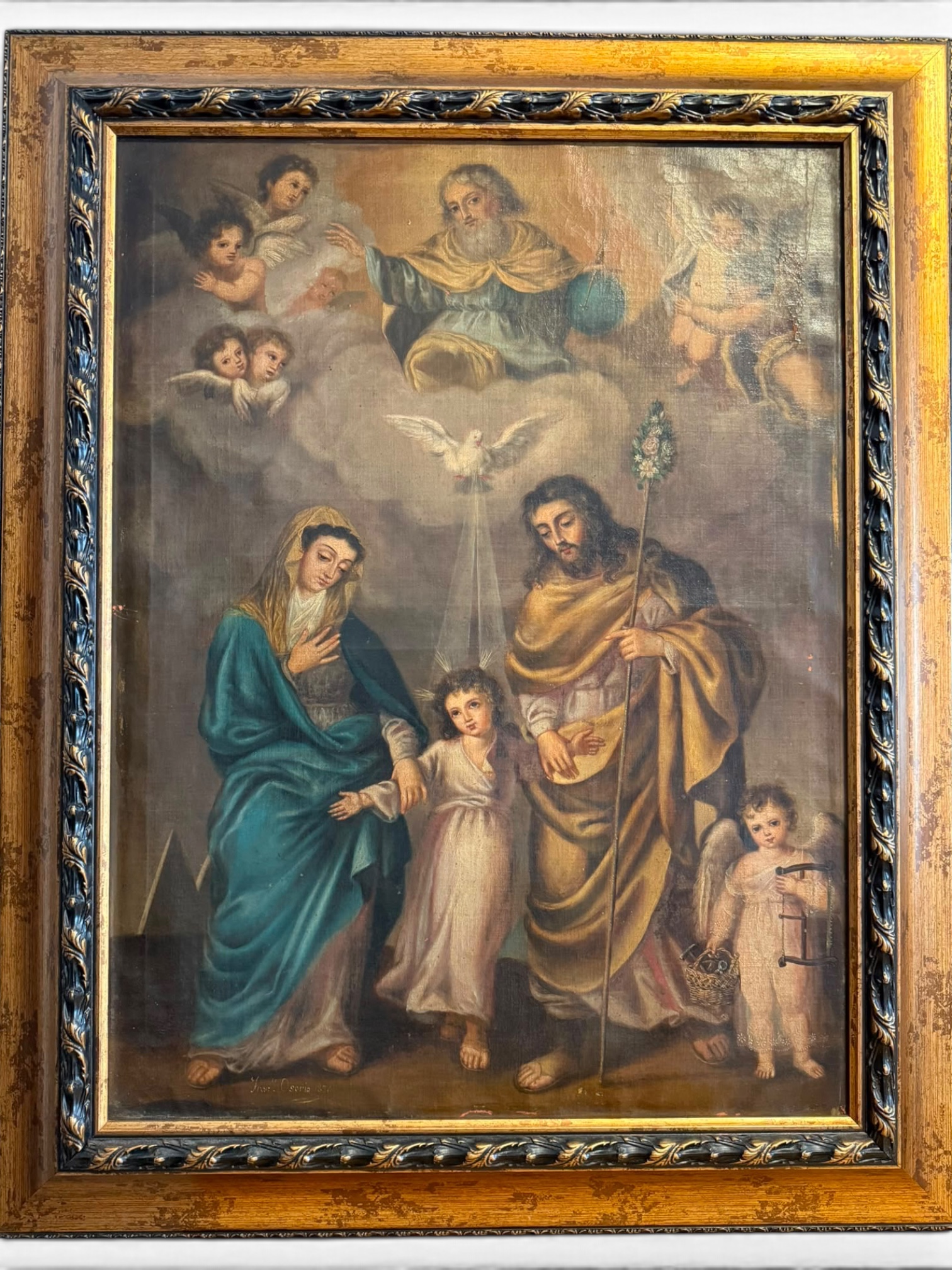 Óleo Sagrada Familia - Francisco Osorio 1877 (65x85 cm)